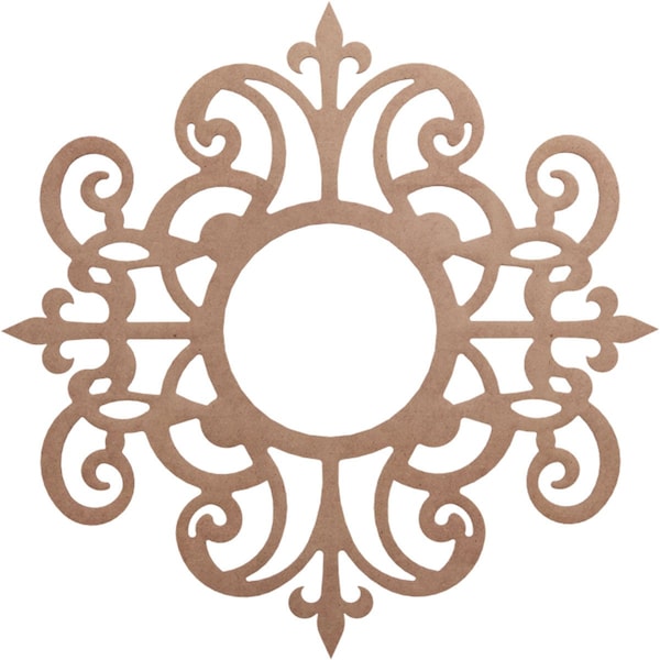 Ekena Millwork Dijon Wood Fretwork Pierced Ceiling Medallion, Wood (Paint Grade), 40"OD x 13"ID x 3/8"T CMWP40X40X0375DIMF - main